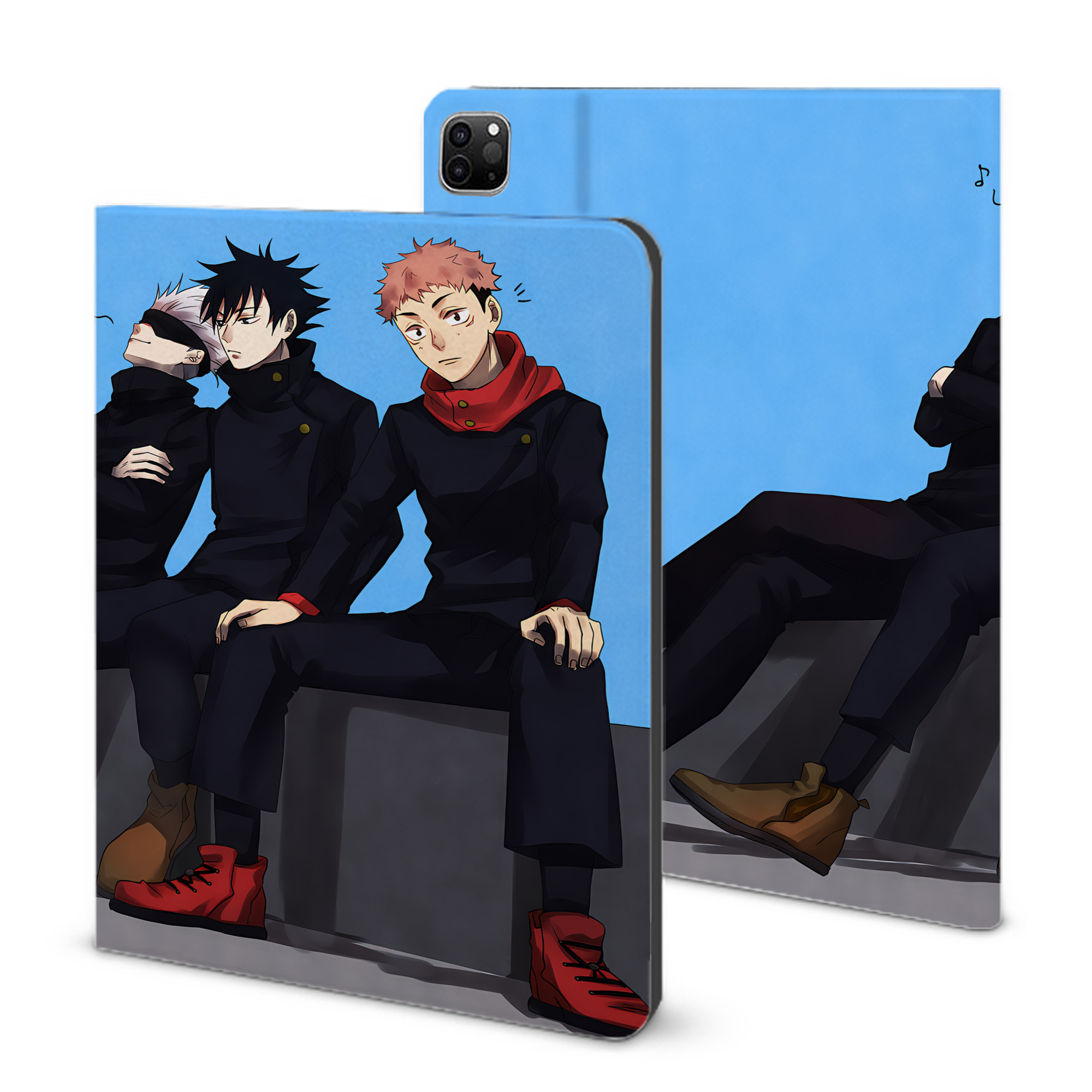 （画像用） 呪術廻戦 Jujutsu Kaisen IPad ケース ブック型 PUレザー TPU 耐衝撃 軽量 薄型 ペン収納なし 全面保護 IPad 各モデル対応